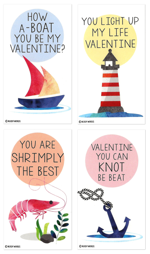 Valentine's Day Cards with Fish and Sea Life from Greeting Card